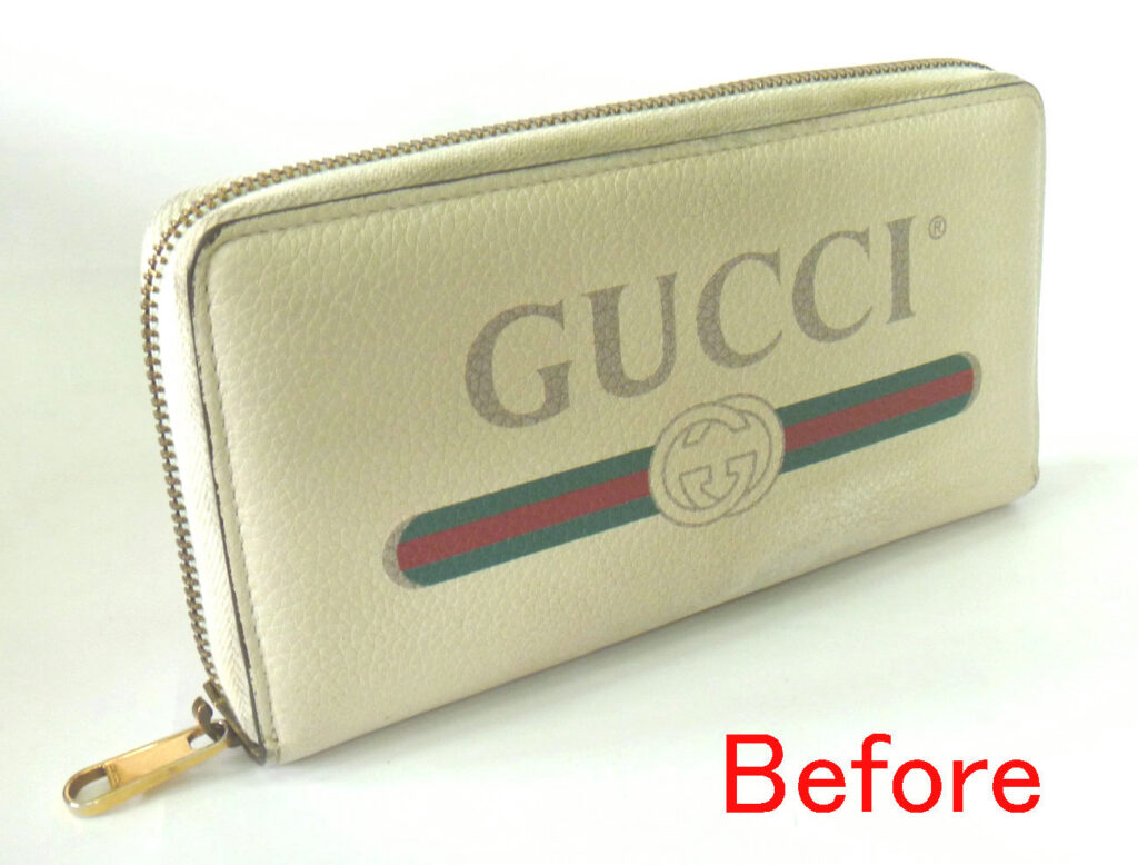 GUCCI長財布の色直しです | 革の修理と補修と色直しのワールドリペア千葉