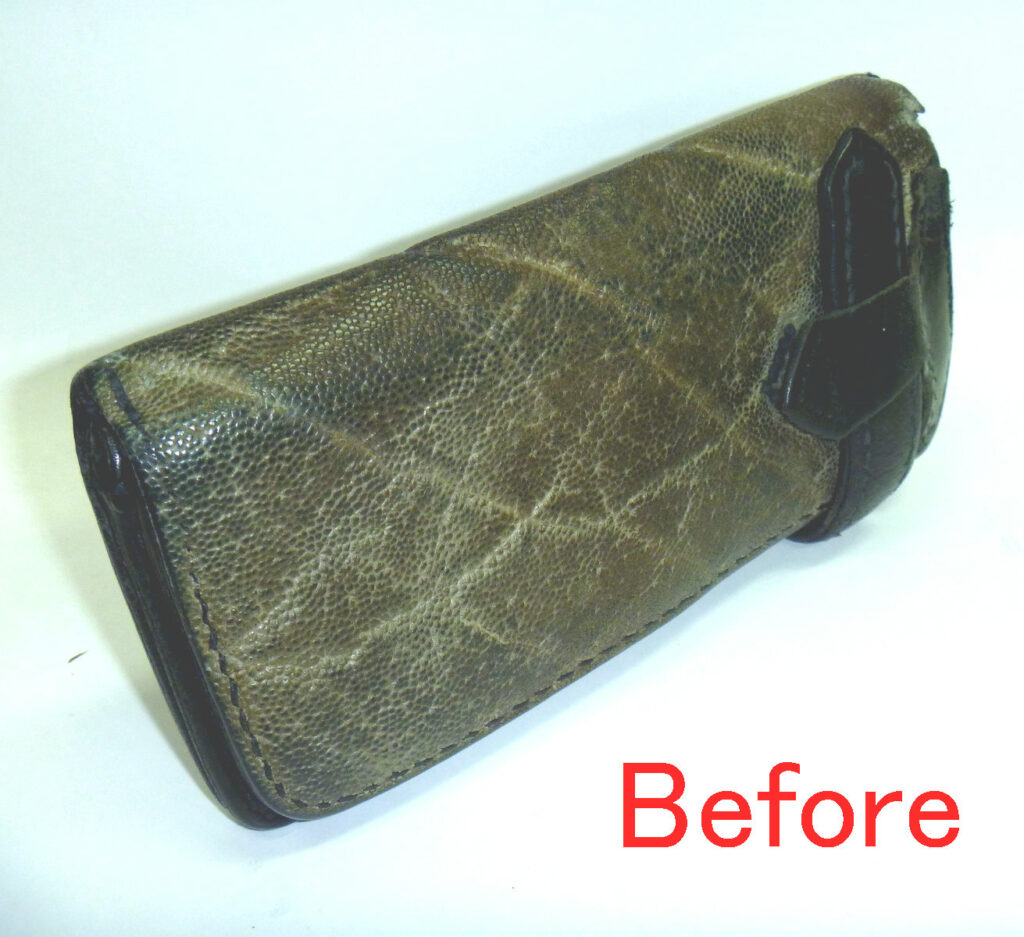 象革の長財布のリペア依頼です 革の修理と補修と色直しのワールドリペア千葉